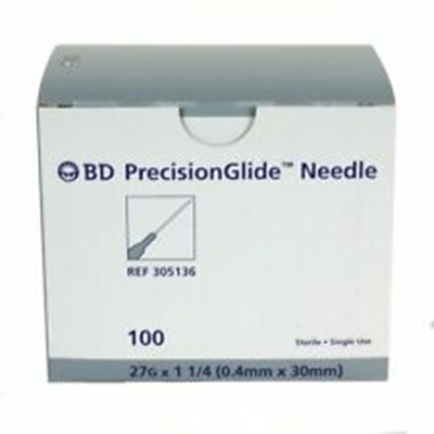 BD™ PrecisionGlide™ Needle 27G x 1 1/4" Non-safety (grey)
