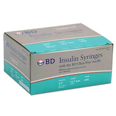BD Insulin Syringe 1cc 29G 1/2" Double Unit 200/box