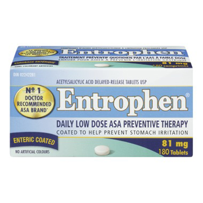 Entrophen (ASA) 81 mg 180 tablets