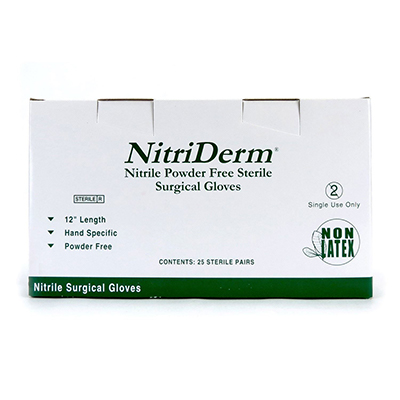 Nitriderm Nitrile Powder Free Gloves Size 7 Sterile 25 pairs/box