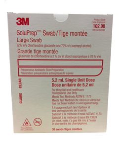 3M Solu-IV™ Large Swabstick 2% CHG & 70% Alcohol 100/box