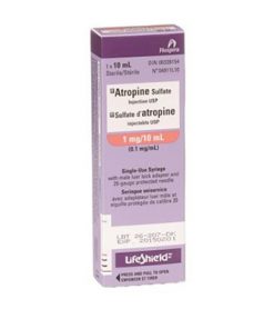 Atropine Sulfate Injection USP Single Use Syringe 1mg/10mL Preloaded
