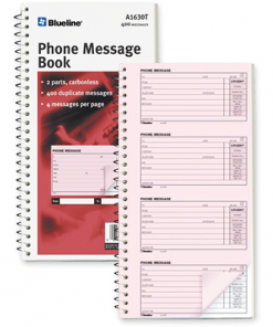 Blueline Telephone Message Book