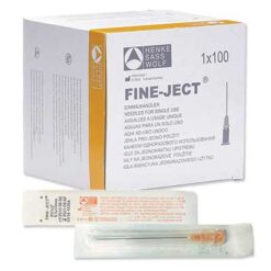 Fine-Ject Needles 25G x 2" Plastic hub (orange)